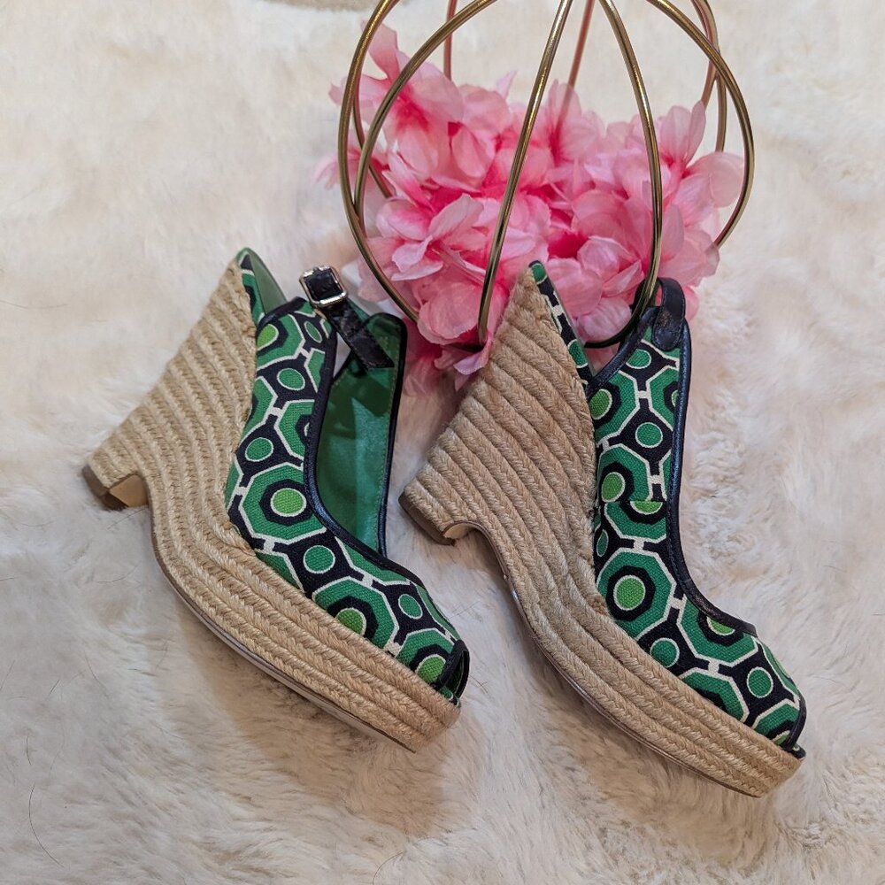 Banana Republic Green and Blue Espadrilles Size 7.5 - Picture 2 of 7